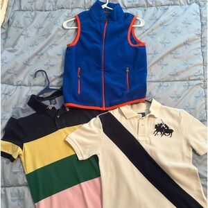 Ralph Lauren Boys. Size 10-12.  2 polos and fleece vest. No spots or damage.